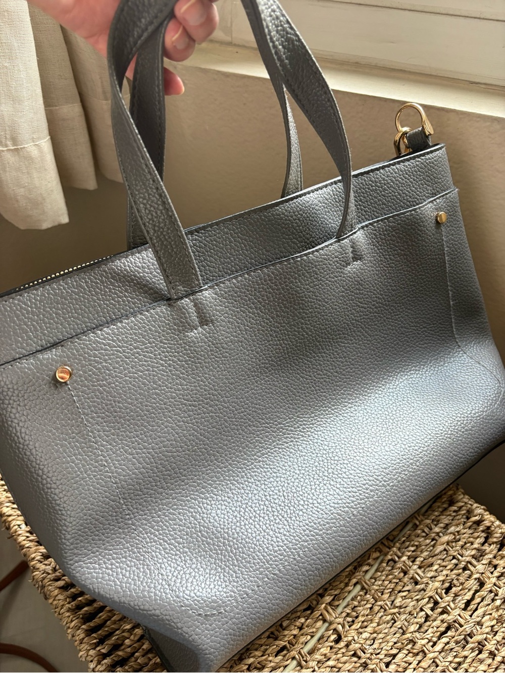 a new day Gray Pebbled Tote with Wallet